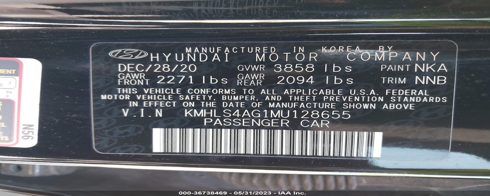 KMHLS4AG1MU128655 2021 HYUNDAI ELANTRA photo no. 9