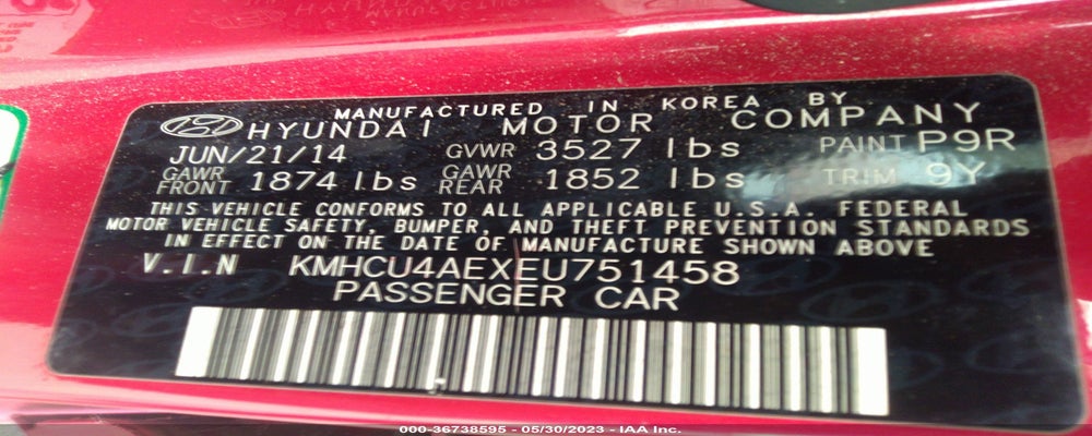 KMHCU4AEXEU751458 2014 HYUNDAI ACCENT photo no. 9