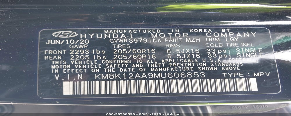 KM8K12AA9MU606853 2021 HYUNDAI KONA photo no. 9