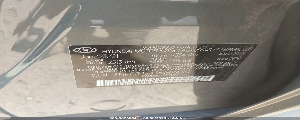 5NPEG4JA3MH114261 2021 HYUNDAI SONATA photo no. 9