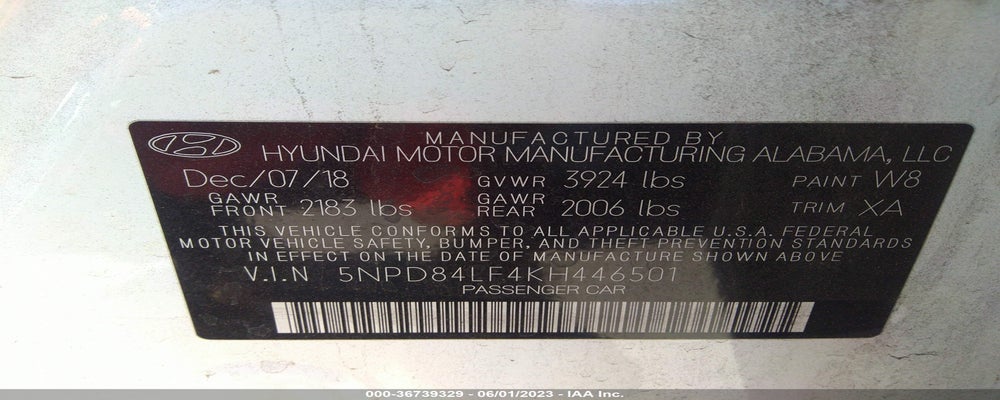 5NPD84LF4KH446501 2019 HYUNDAI ELANTRA photo no. 9
