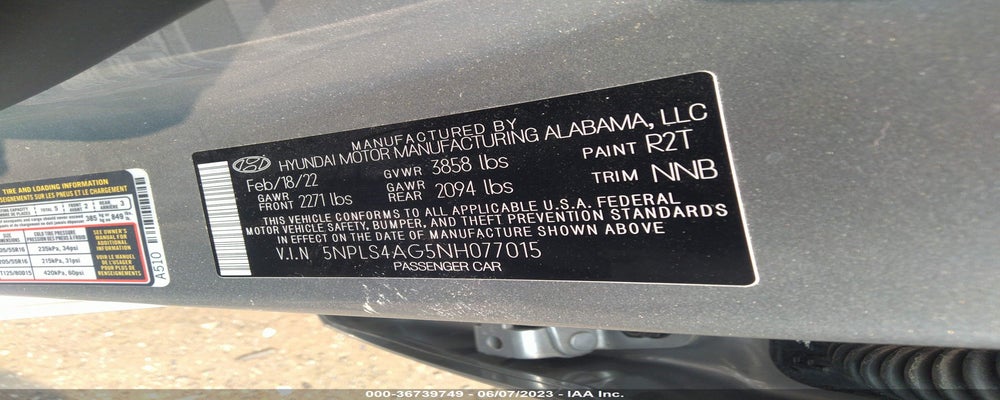 5NPLS4AG5NH077015 2022 HYUNDAI ELANTRA photo no. 9