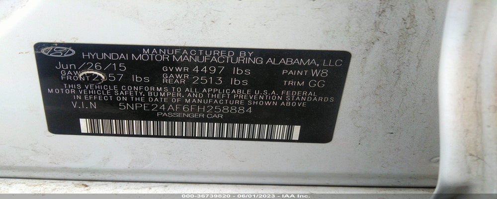 5NPE24AF6FH258884 2015 HYUNDAI SONATA photo no. 9