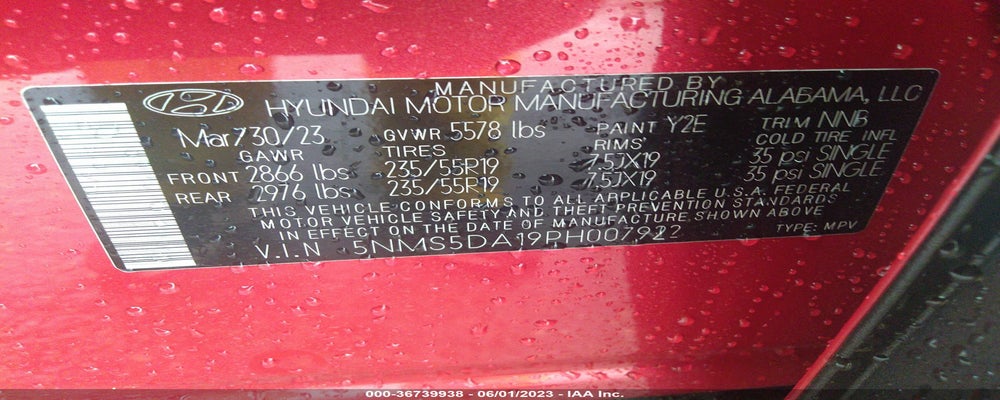 5NMS5DA19PH007922 2023 HYUNDAI SANTA FE photo no. 9