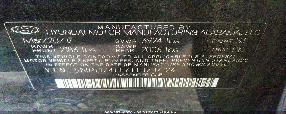 5NPD74LF6HH207124 2017 HYUNDAI ELANTRA photo no. 9