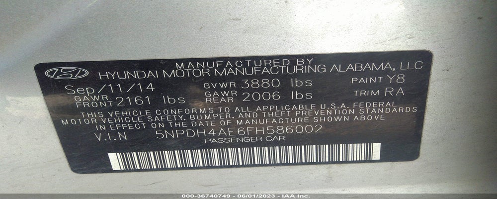 5NPDH4AE6FH586002 2015 HYUNDAI ELANTRA photo no. 9
