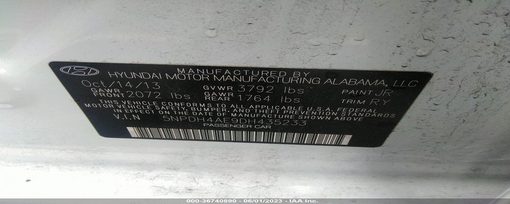 5NPDH4AE9DH435233 2013 HYUNDAI ELANTRA photo no. 9