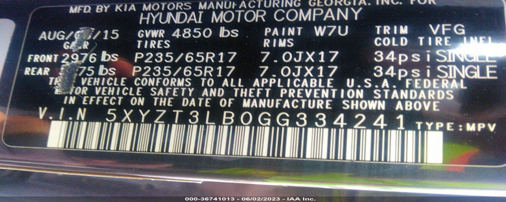 5XYZT3LB0GG334241 2016 HYUNDAI SANTA FE SPORT photo no. 9
