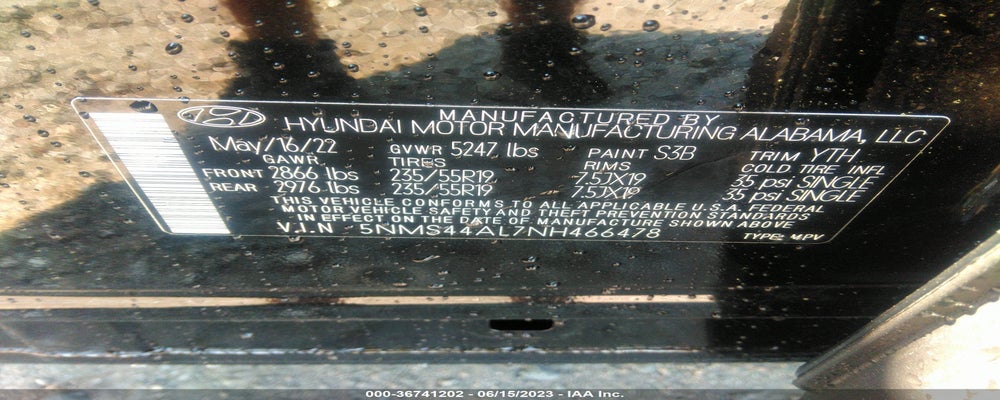 5NMS44AL7NH466478 2022 HYUNDAI SANTA FE photo no. 9