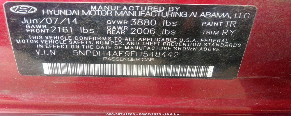 5NPDH4AE9FH548442 2015 HYUNDAI ELANTRA photo no. 9