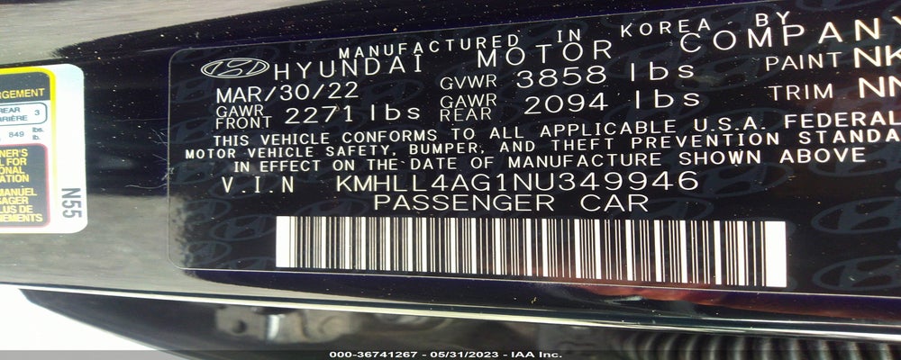 KMHLL4AG1NU349946 2022 HYUNDAI ELANTRA photo no. 9