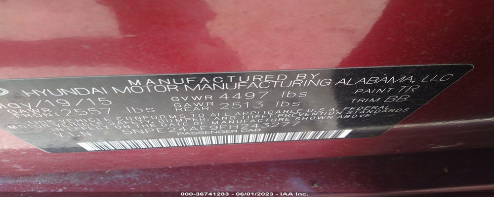 5NPE24AF9FH243277 2015 HYUNDAI SONATA photo no. 9