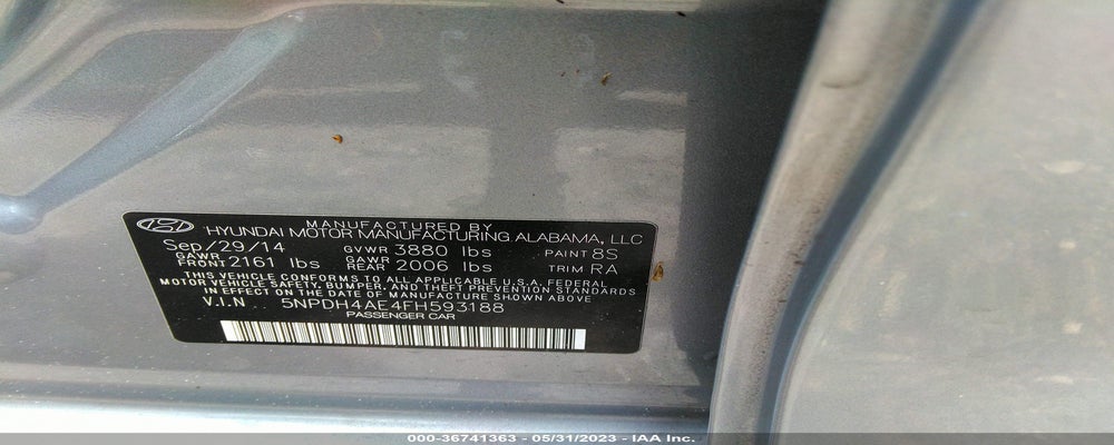 5NPDH4AE4FH593188 2015 HYUNDAI ELANTRA photo no. 9