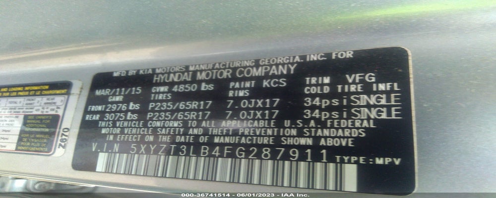 5XYZT3LB4FG287911 2015 HYUNDAI SANTA FE SPORT photo no. 9
