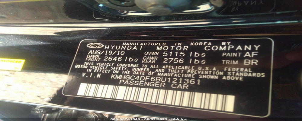 KMHGC4DF6BU121361 2011 HYUNDAI GENESIS photo no. 9