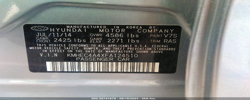 KMHEC4A4XFA124510 2015 HYUNDAI SONATA HYBRID photo no. 9