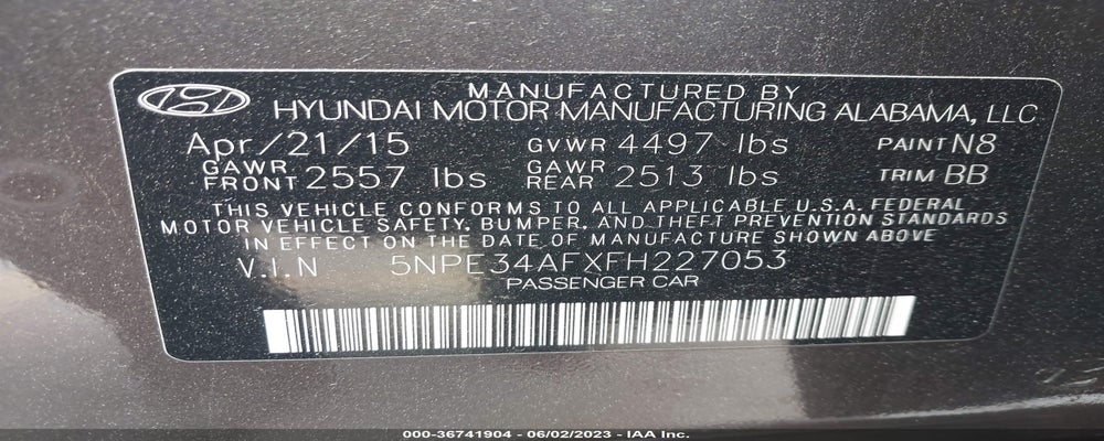 5NPE34AFXFH227053 2015 HYUNDAI SONATA photo no. 9