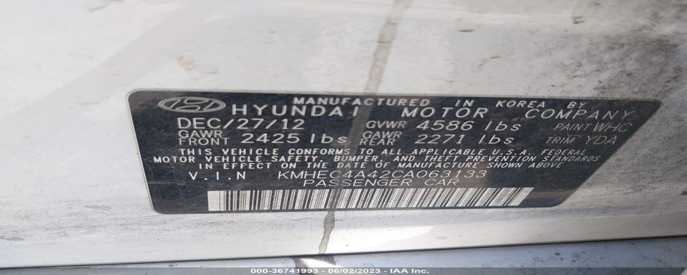 KMHEC4A42CA063133 2012 HYUNDAI SONATA photo no. 9