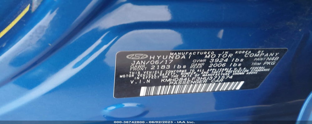 KMHD84LF3HU371574 2017 HYUNDAI ELANTRA photo no. 9