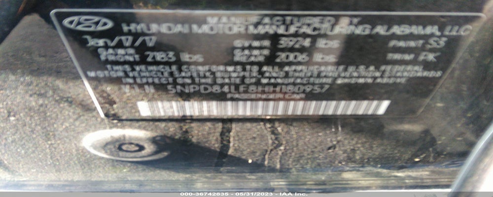5NPD84LF8HH180957 2017 HYUNDAI ELANTRA photo no. 9