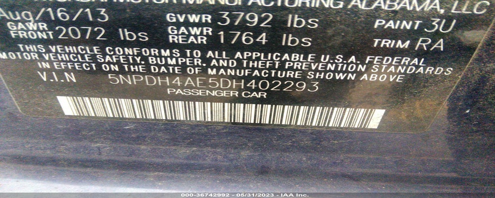 5NPDH4AE5DH402293 2013 HYUNDAI ELANTRA photo no. 9