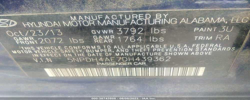 5NPDH4AE7DH439362 2013 HYUNDAI ELANTRA photo no. 9