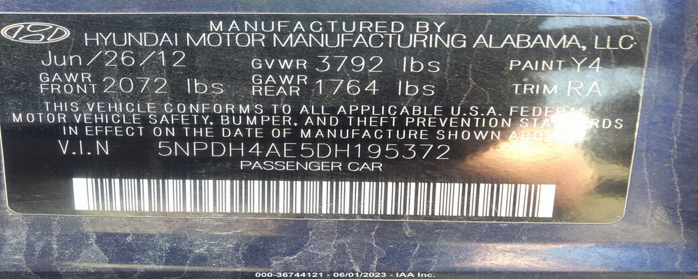 5NPDH4AE5DH195372 2013 HYUNDAI ELANTRA photo no. 9