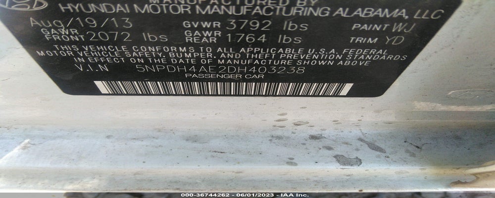 5NPDH4AE2DH403238 2013 HYUNDAI ELANTRA photo no. 9