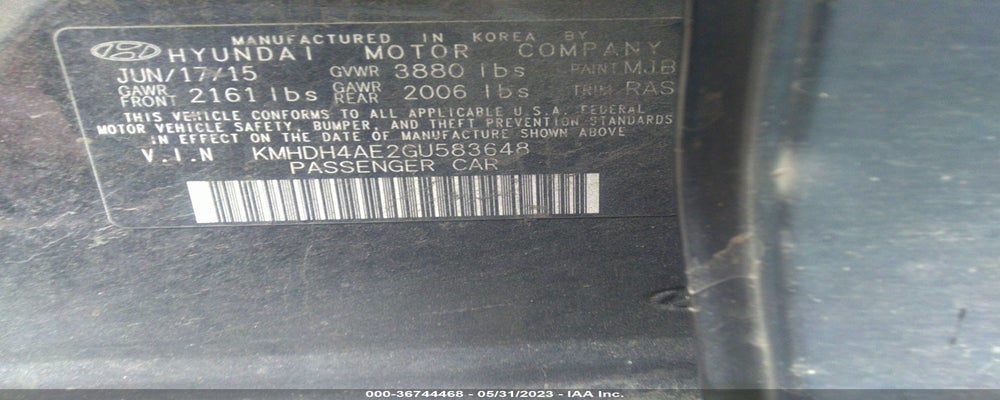 KMHDH4AE2GU583648 2016 HYUNDAI ELANTRA photo no. 9