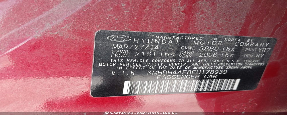 KMHDH4AE8EU178939 2014 HYUNDAI ELANTRA photo no. 9