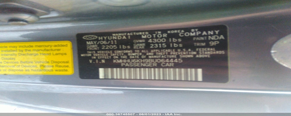 KMHHU6KH9BU064445 2011 HYUNDAI GENESIS COUPE photo no. 9