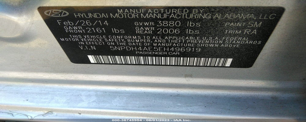 5NPDH4AE5EH496919 2014 HYUNDAI ELANTRA photo no. 9