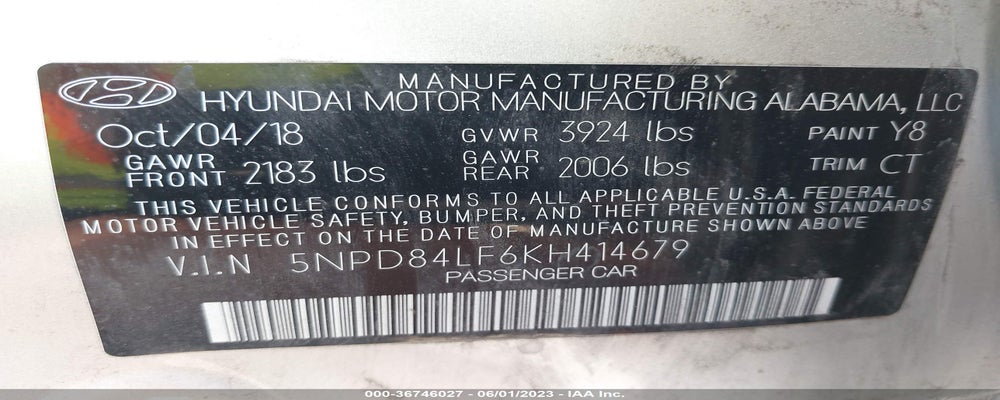 5NPD84LF6KH414679 2019 HYUNDAI ELANTRA photo no. 9