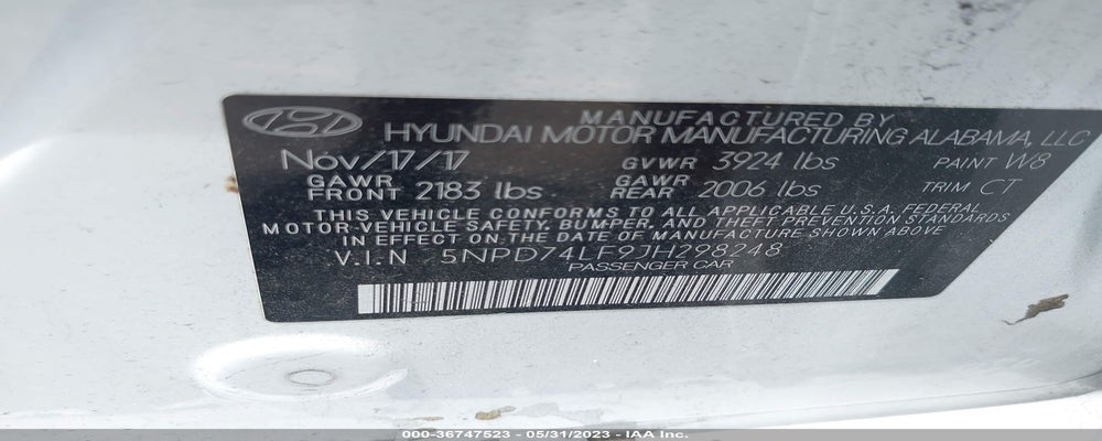 5NPD74LF9JH298248 2018 HYUNDAI ELANTRA photo no. 9