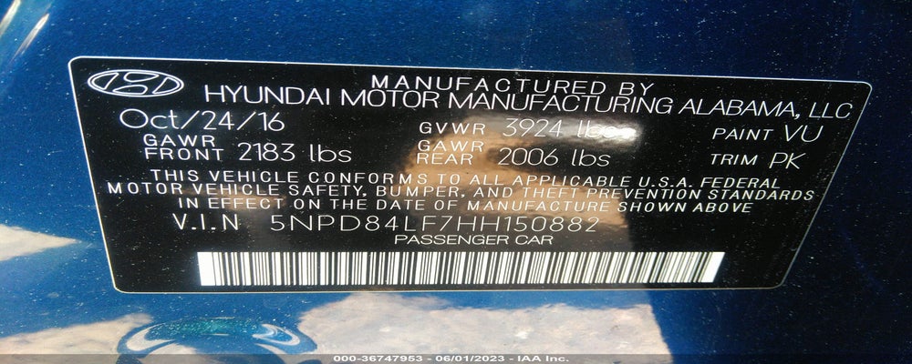 5NPD84LF7HH150882 2017 HYUNDAI ELANTRA photo no. 9