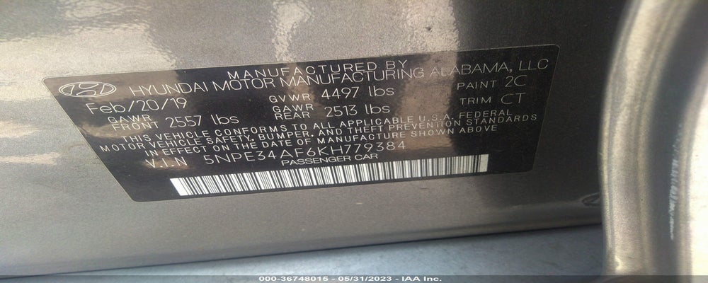 5NPE34AF6KH779384 2019 HYUNDAI SONATA photo no. 9