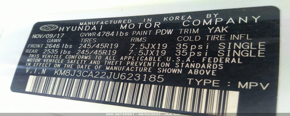 KM8J3CA22JU623185 2018 HYUNDAI TUCSON photo no. 9