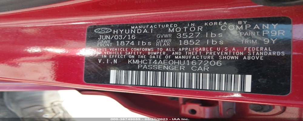 KMHCT4AE0HU167206 2017 HYUNDAI ACCENT photo no. 9
