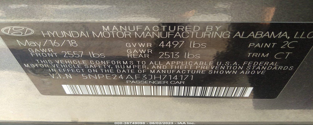 5NPE24AF3JH714171 2018 HYUNDAI SONATA photo no. 9