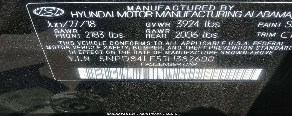 5NPD84LF5JH382600 2018 HYUNDAI ELANTRA photo no. 9