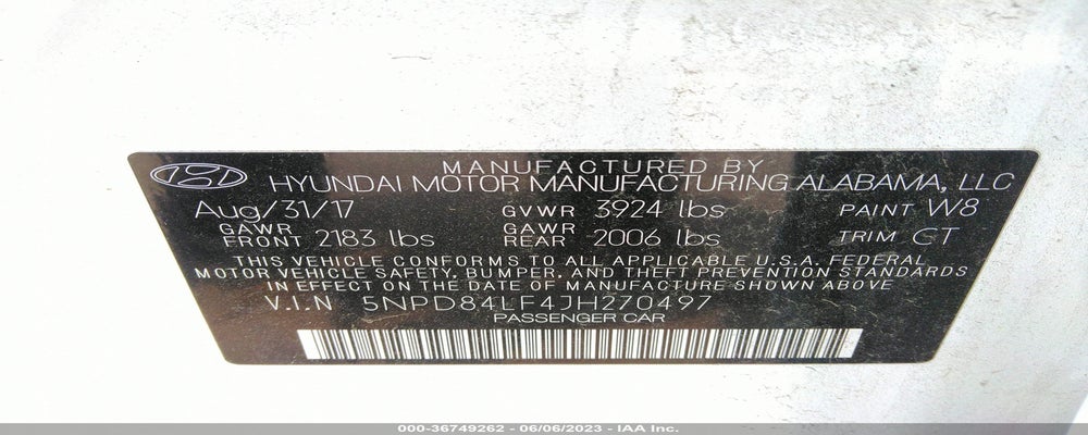 5NPD84LF4JH270497 2018 HYUNDAI ELANTRA photo no. 9