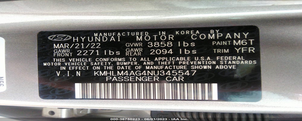 KMHLM4AG4NU345547 2022 HYUNDAI ELANTRA photo no. 9