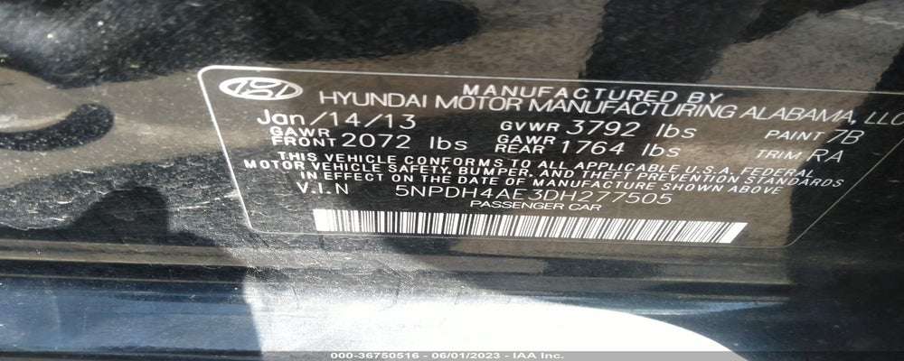 5NPDH4AE3DH277505 2013 HYUNDAI ELANTRA photo no. 9