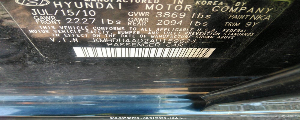 KMHDU4AD2AU159624 2010 HYUNDAI ELANTRA photo no. 9