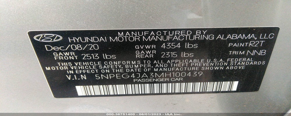 5NPEG4JA3MH100439 2021 HYUNDAI SONATA photo no. 9