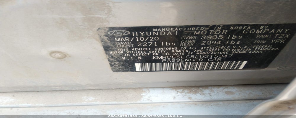 KMHC65LC5LU215347 2020 HYUNDAI IONIQ HYBRID photo no. 9