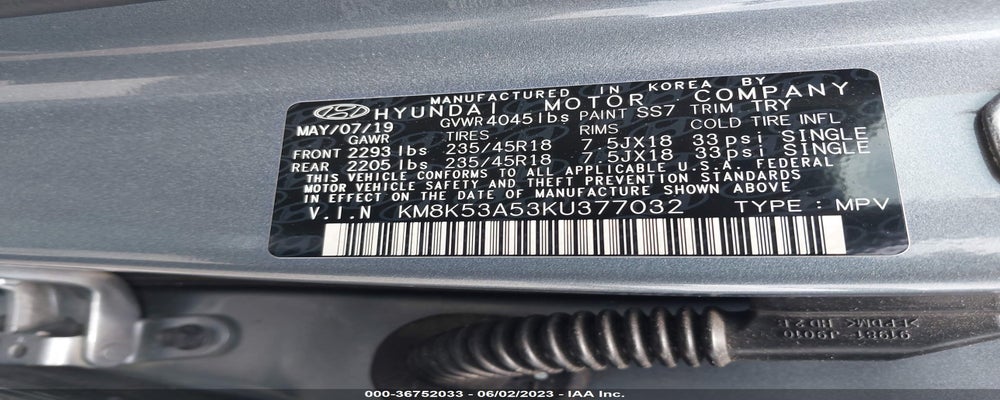 KM8K53A53KU377032 2019 HYUNDAI KONA photo no. 9