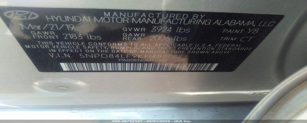 5NPD84LF9KH482782 2019 HYUNDAI ELANTRA photo no. 9