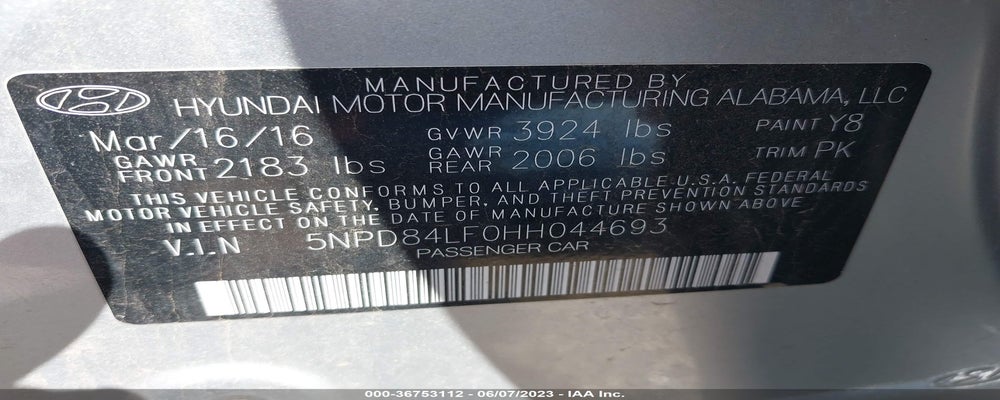 5NPD84LF0HH044693 2017 HYUNDAI ELANTRA photo no. 9
