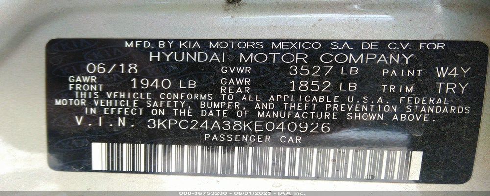 3KPC24A38KE040926 2019 HYUNDAI ACCENT photo no. 9